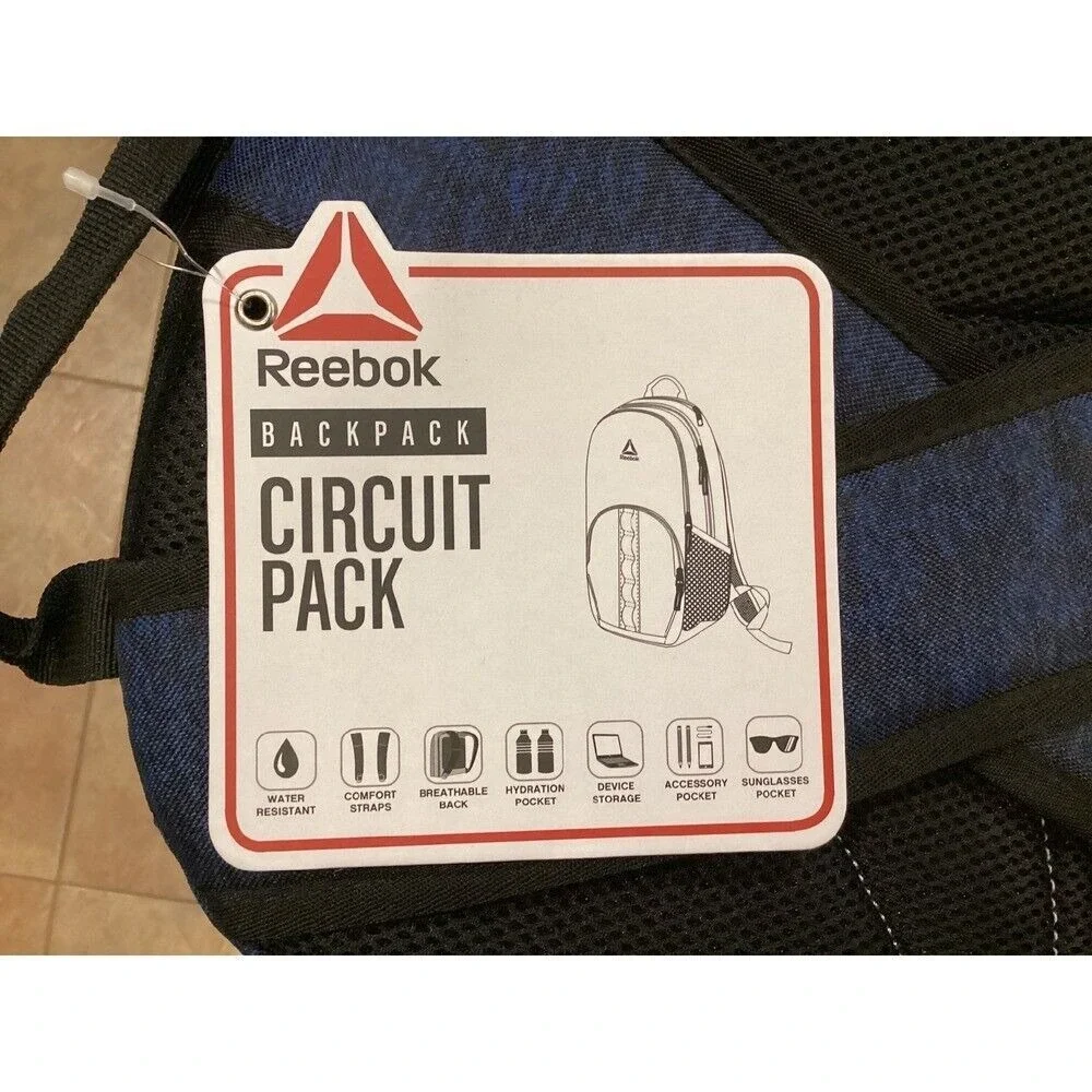Reebok Circuit Pack Backpack Gym School‎ Travel Bag Heather Blue